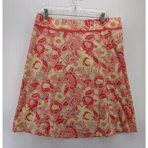 VINTAGE Eddie Bauer Skirt 12 A-Line Floral Colorful Zip Up Hippie